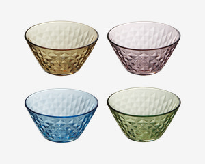 Farvede Skåle Mosaic 4pk Ø.12cm