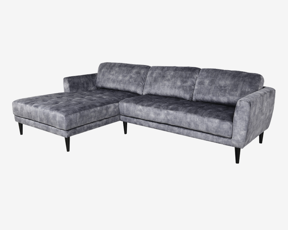 Sofa m/XL-Chaiselong Venstre Grå 