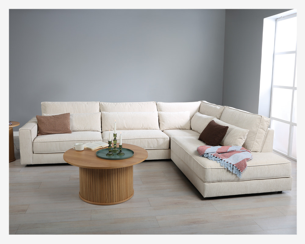 Sofa m/Open End Højre Beige