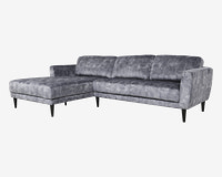 Sofa m/XL-Chaiselong Venstre Grå 