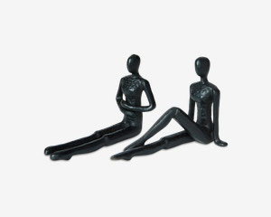 Figur Kvinde Mat Sort Ass. H.10 cm 