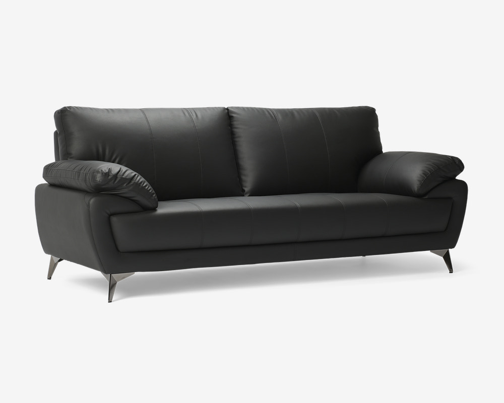 Sofa 3 Pers. Sort Kunstlæder/PU