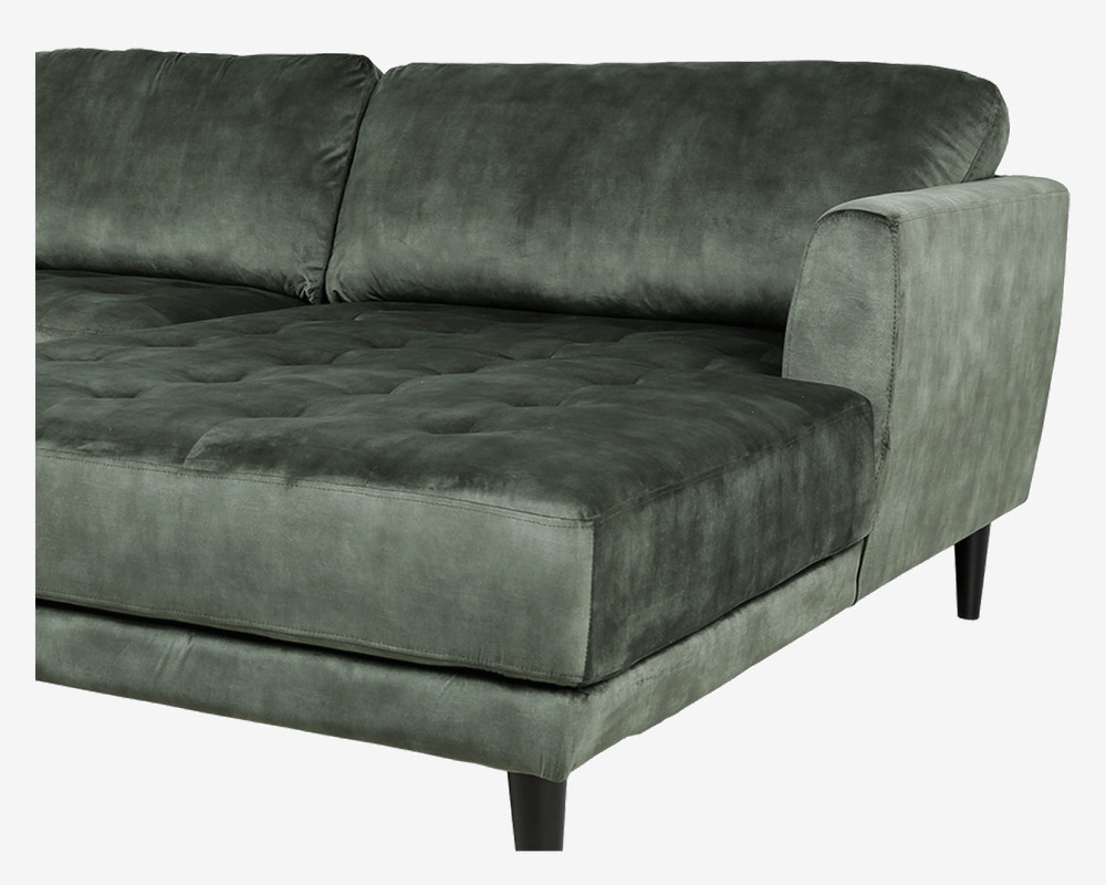 Sofa m/XL-Chaiselong Venstre Grøn