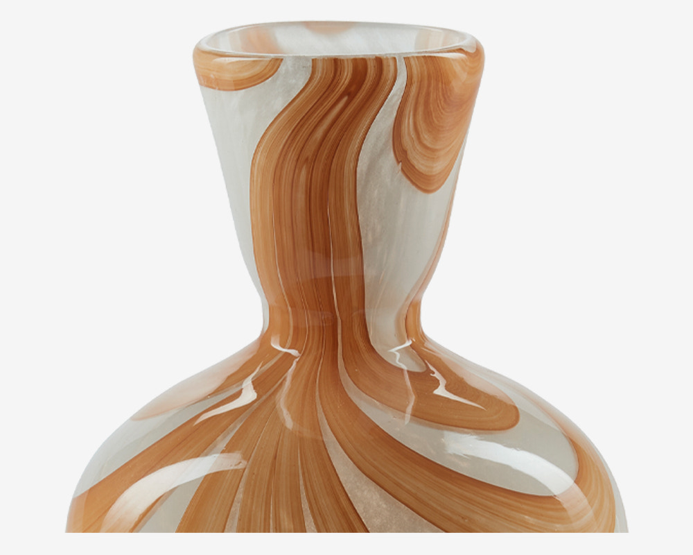 Vase Hjerteform Okker H.23,5 cm 