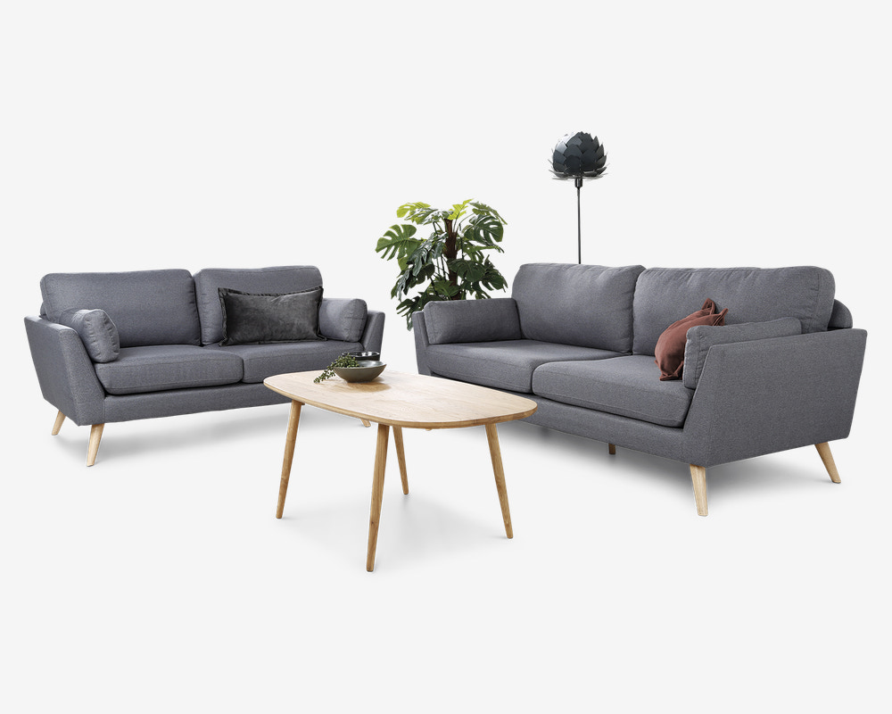 Sofa 2 Pers. Grå Malmø