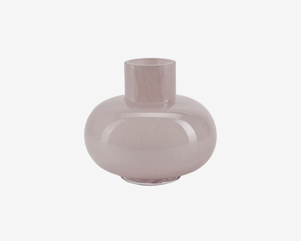 Vase Rund Glas Rose H.13 cm 