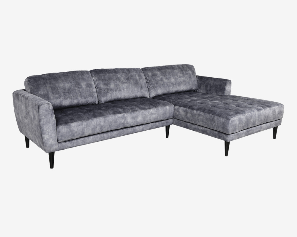 Sofa m/XL-Chaiselong Højre Grå