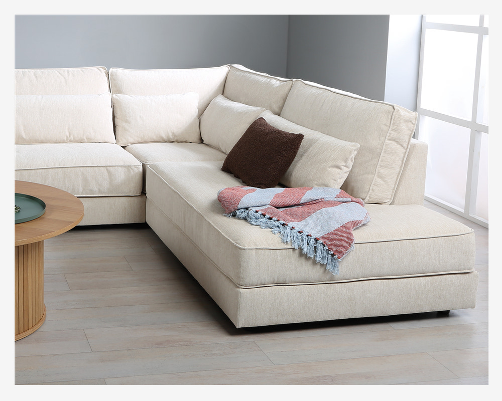 Sofa m/Open End Højre Beige