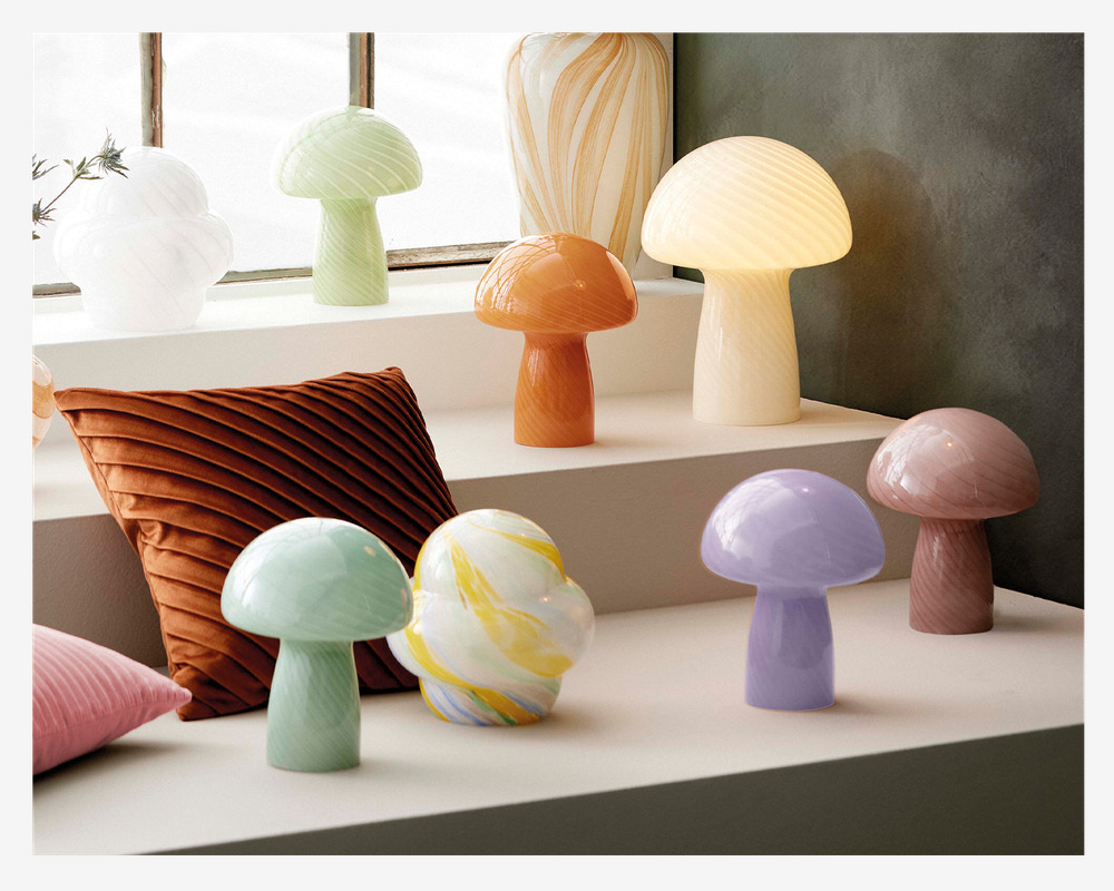 Bordlampe Mushroom Orange H.23 cm 