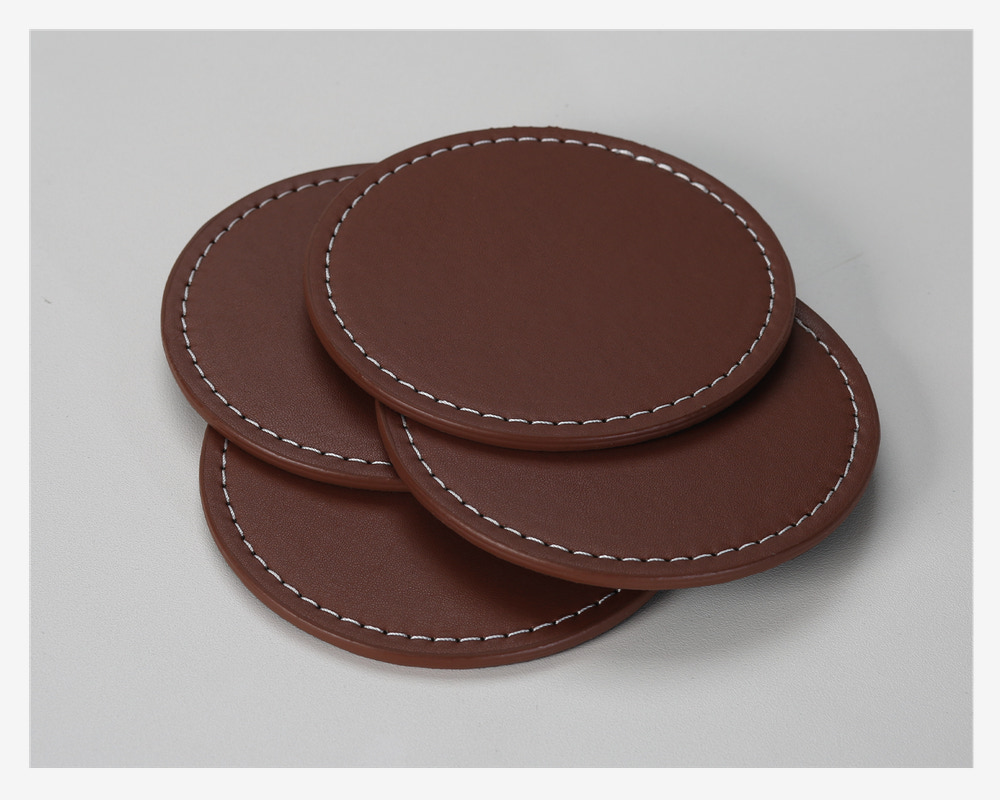 Coaster Rund 4pk Brun Ø.10 cm 