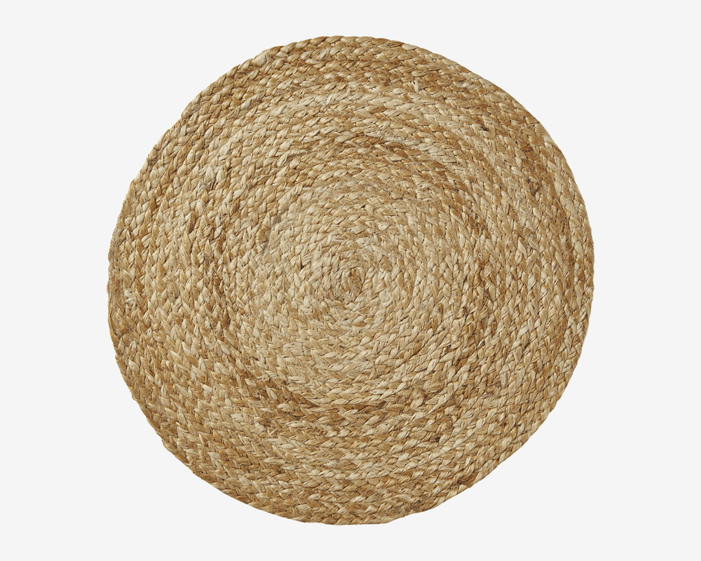 Dækkeserviet Jute Beige Ø.38 cm 