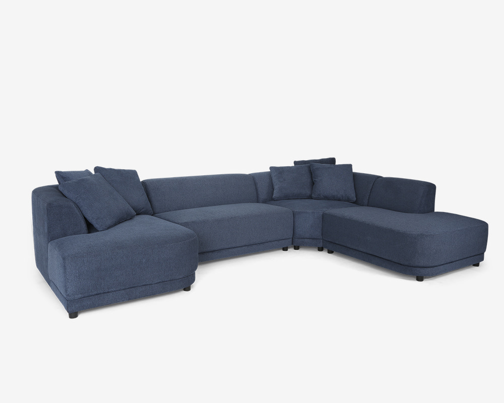 Sofa U-Shape Højre Blå