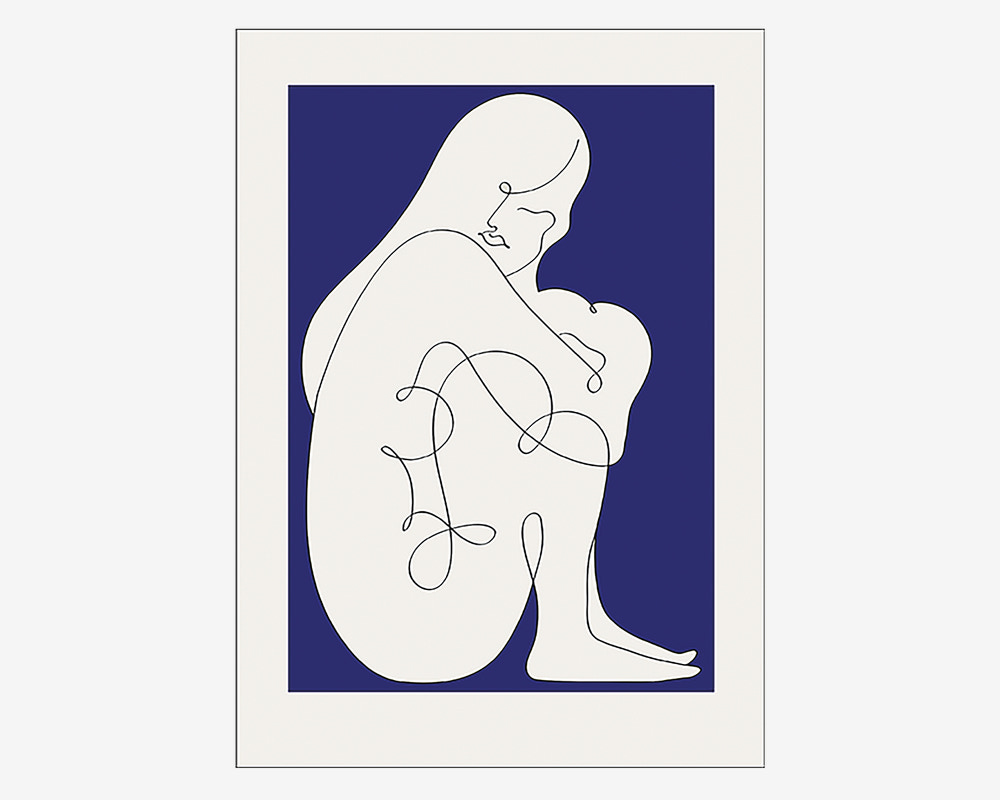 Plakat Sitting Woman Blue 