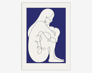 Plakat Sitting Woman Blue 