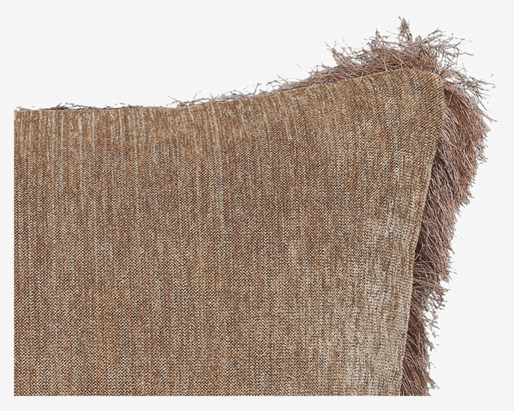 Pude Pure Fringe Brun 50x50cm