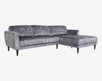 Sofa m/XL-Chaiselong Højre Grå