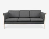 Sofa 3 Pers Tremmesofa Grå Stof