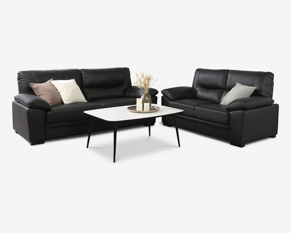 Sofa 3 Pers. Sort Læder