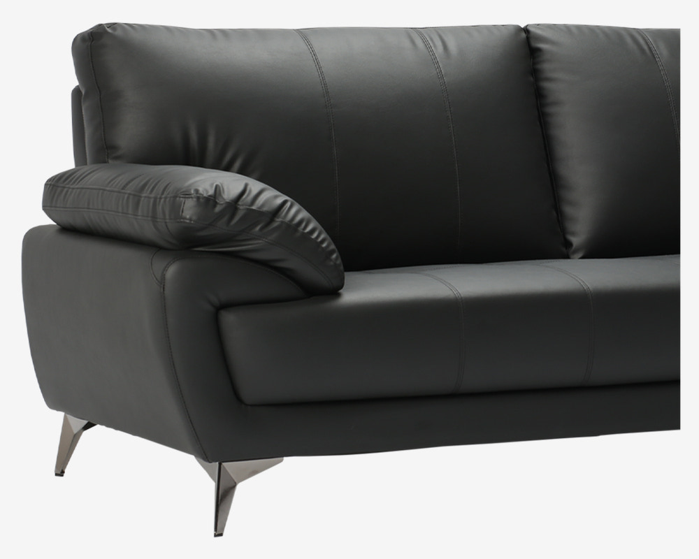 Sofa 3 Pers. Sort Kunstlæder/PU