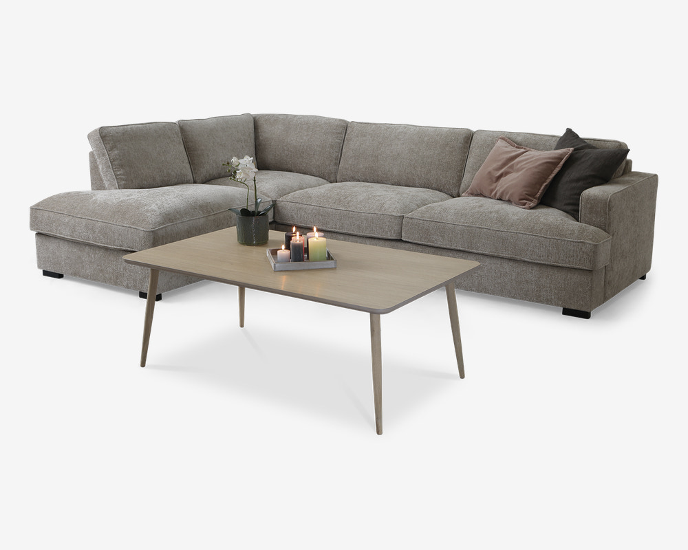 Sofa M/Open End Beige Venstrevendt