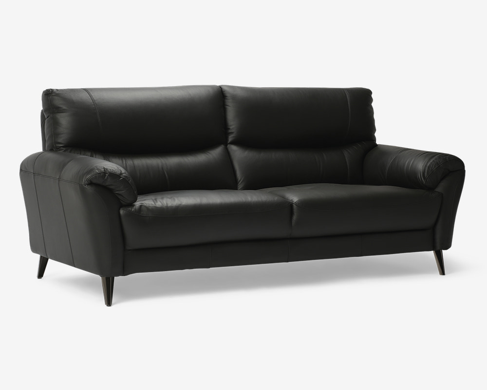 Sofa 3 Pers. Sort Læder