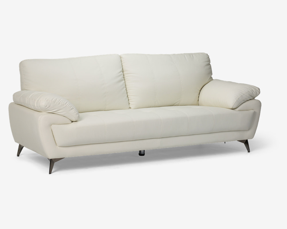 Sofa 3 Pers. Hvid Kunstlæder/PU