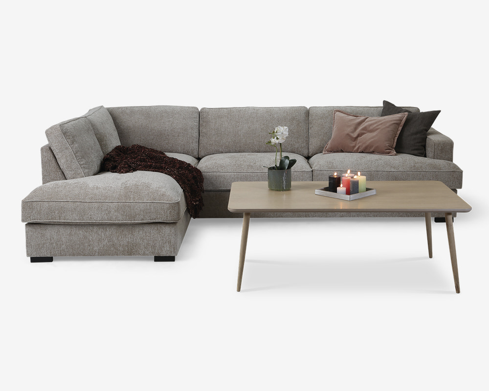 Sofa M/Open End Beige Venstrevendt