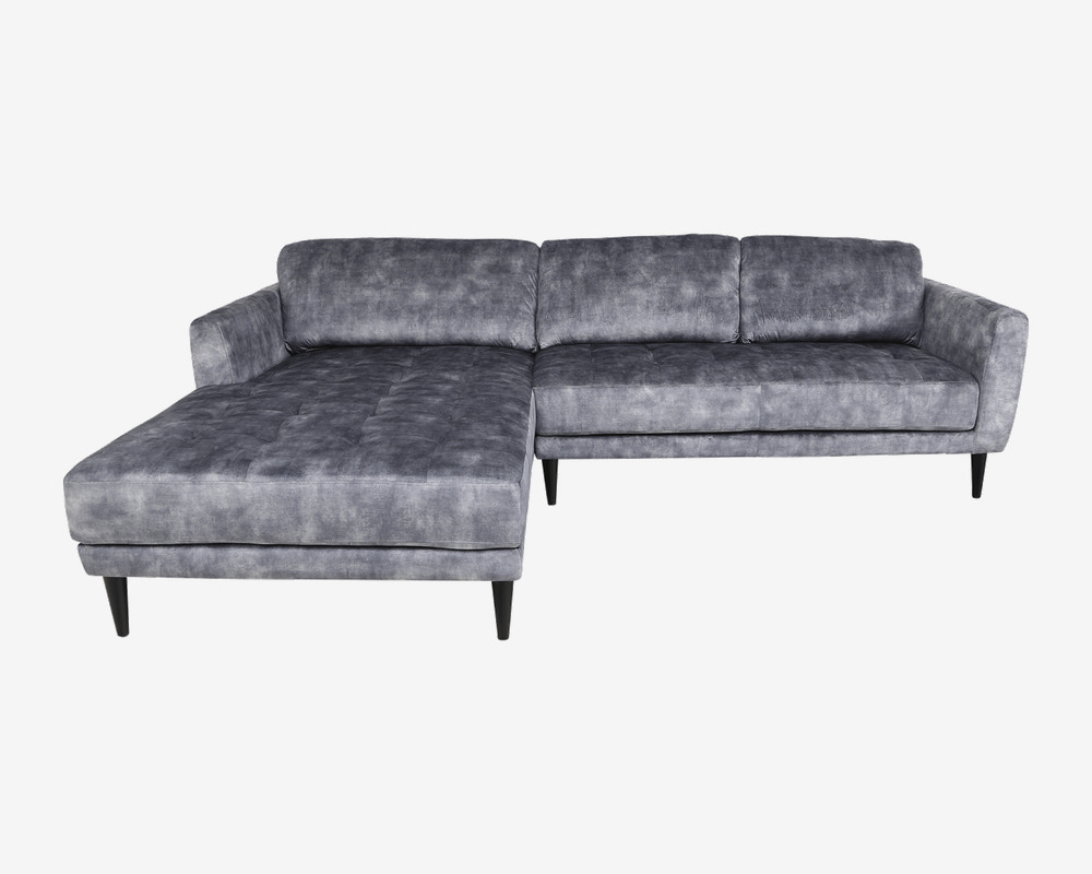 Sofa m/XL-Chaiselong Venstre Grå 